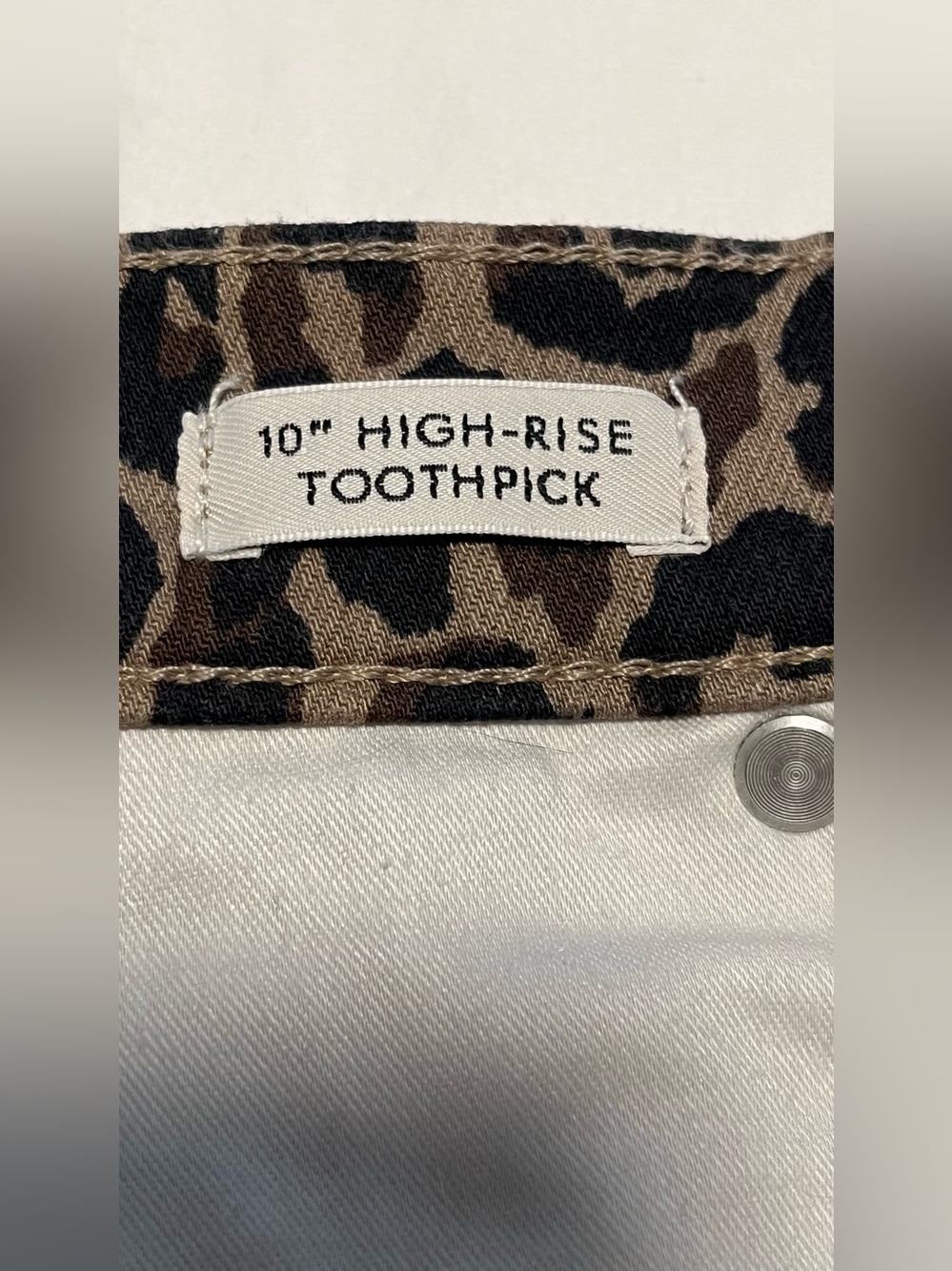 Women’s J- CREW 10” HIGH- RISE TOOTHPICK Animal Print Skinny Jeans Size 29 - Picture 4 of 11